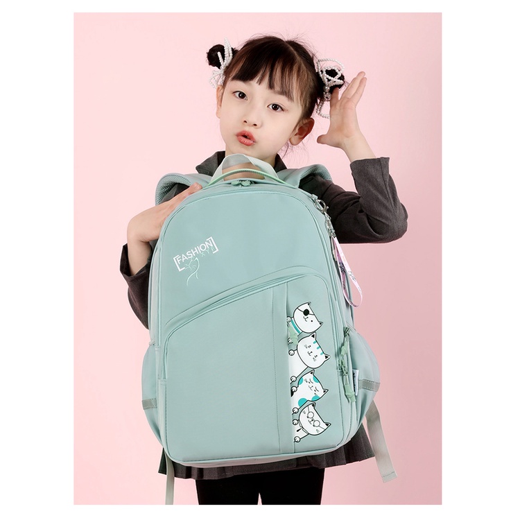 Diobrale - Tas Ransel Sekolah Anak Remaja Terbaru Motif Kartun Karakter Serangkai Kucing Aesthetic Traveling SD SMP SMA Ransel Korea Murah Tas Punggung Anak Perempuan