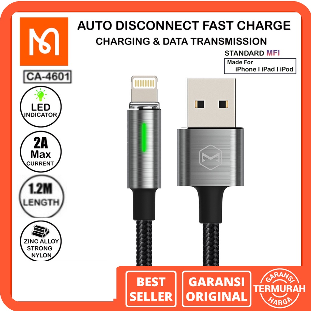 Mcdodo CA 4601 Kabel Lightning Iphone Kabel Data iPhone Kabel Iphone Lightning Mcdodo CA 4602 Mcdodo