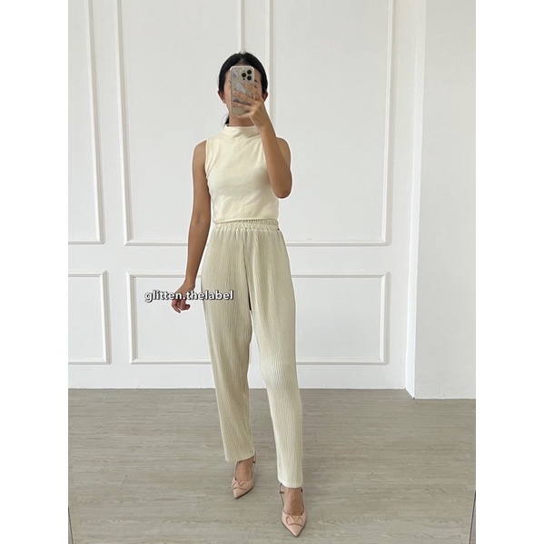 (Lidi) Celana Pensil Plisket LIDI / Pencil Pleated Pants / Celana Panjang Wanita / Pencil Pleats Pants (017)