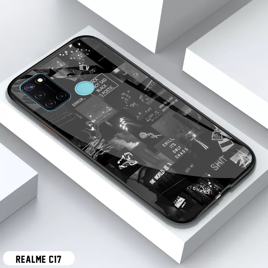 [COD]Promo Case Realme C17 Casing Hp Motif Aesthetic Black 002 Gambar Custom Desain Kekinian Aesthet