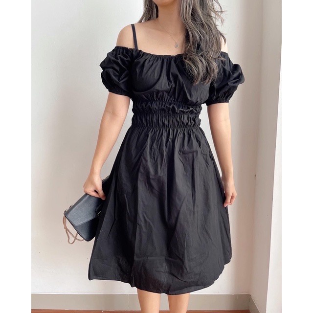 Basic id fashion Dres sabrina crinkle airflow / Mini Dres wanita korean style