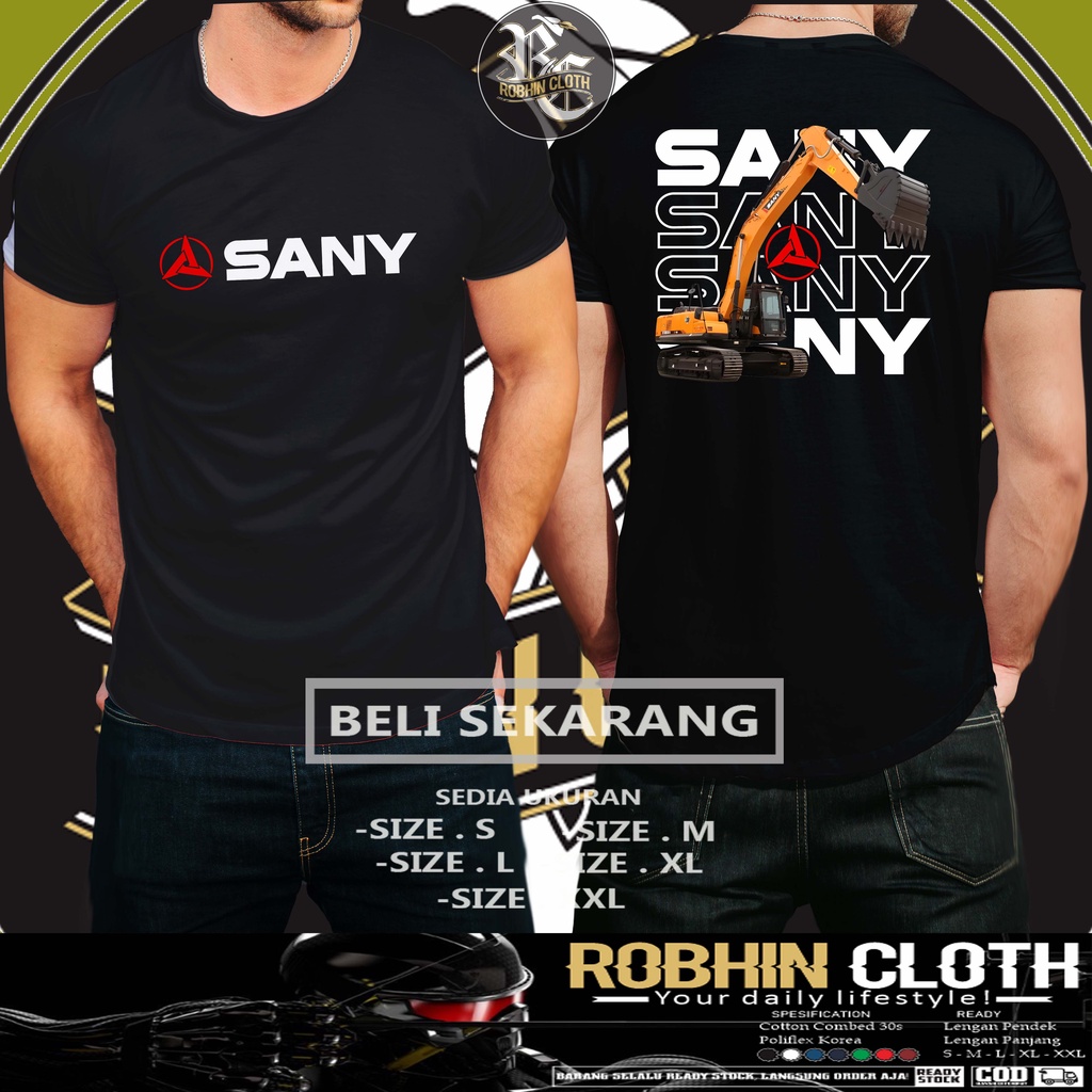 Kaos Excavator SANY SY365 Operator Alat Berat Streetwear Baju Distro