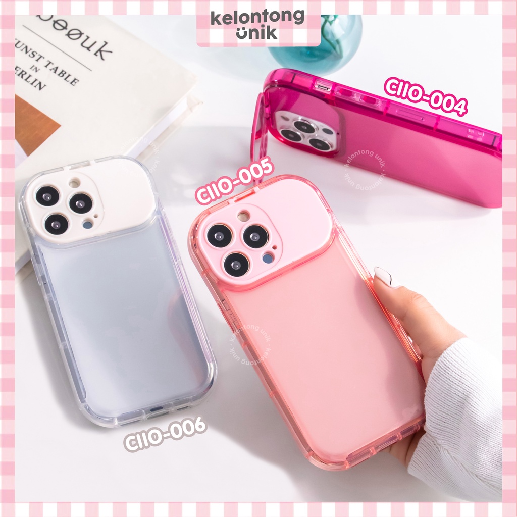 (Seri 2) For iPhone - Oval Flip Mirror Shockproof Case