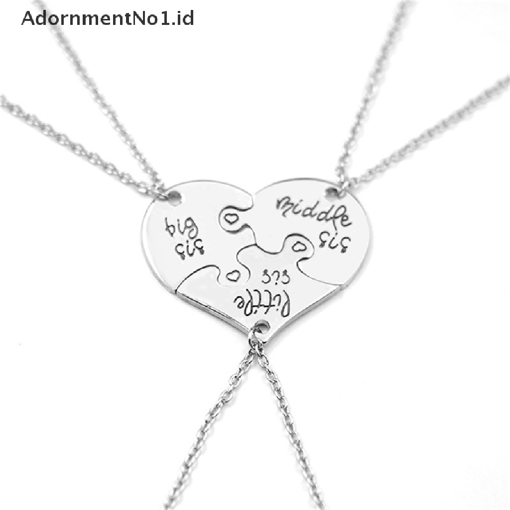 [AdornmentNo1] Trendy Kalung Patah Hati Liontin Puzzle Little Middle Big Sister Famly Chain [ID]