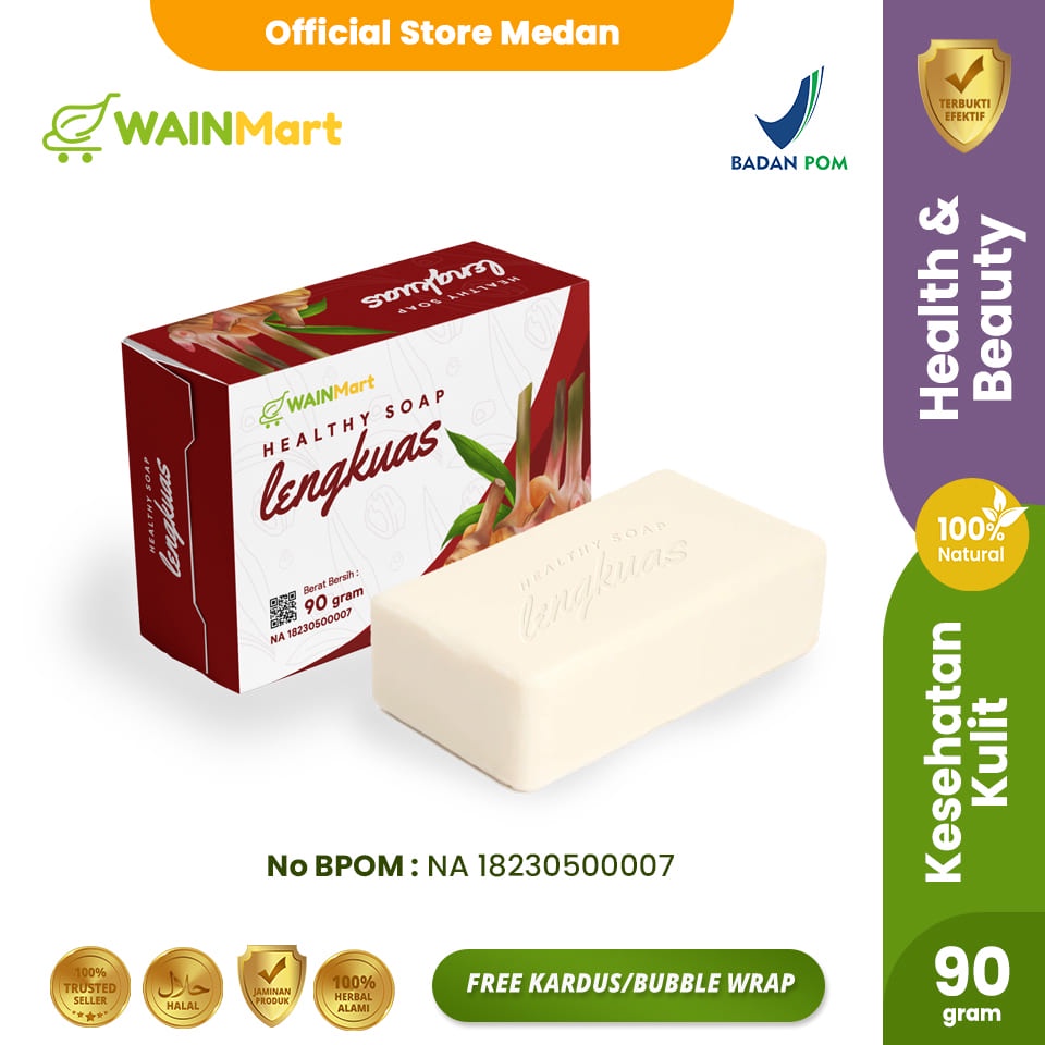 Sabun Lengkuas Healthy Soap Sabun Herbal BPOM Anti Kurap Panu Kadas Gatal Hilangkan Jamur dan Mencerahkan Kulit