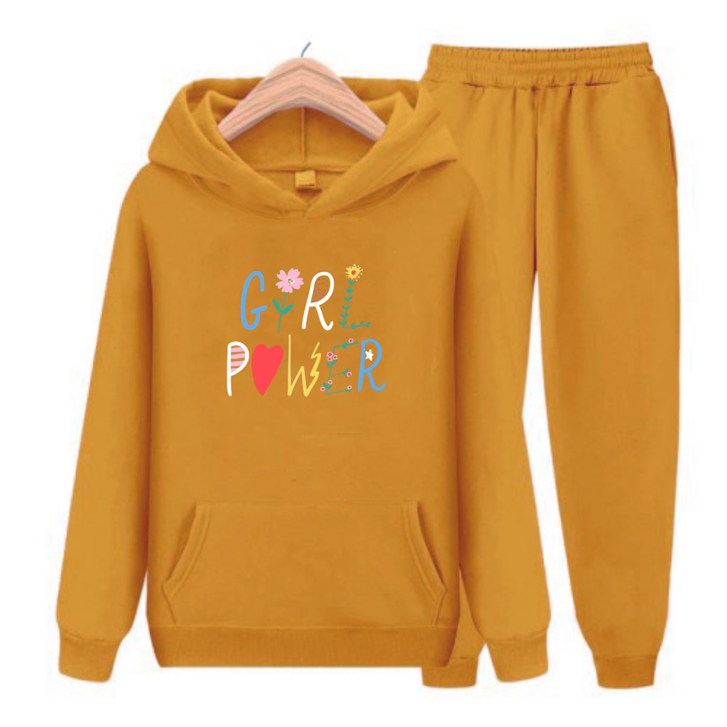 Setelan Sweater anak GIRL POWER /Baju Sweater Hoodie Anak