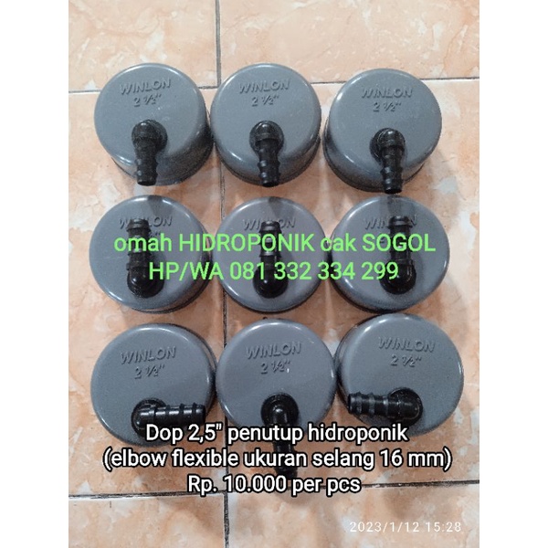 Hidroponik tutup pipa Dop 2,5".