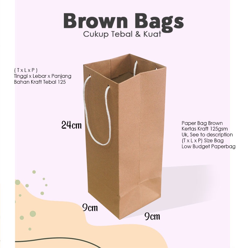 

Paper Bag Kado Coklat Uk. 24x9x9 cm / Paper Bag Polos Warna Cokelat Souvenir Pernikahan / Papperbag Tumbler Tas Ulang Tahun Anak / Paper Bag Bridesmaid Murah