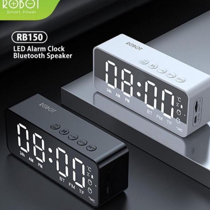 SPEAKER BLUETOOTH ROBOT RB150 LED ALARM CLOCK BOX MUSIC ROBOT RB150
