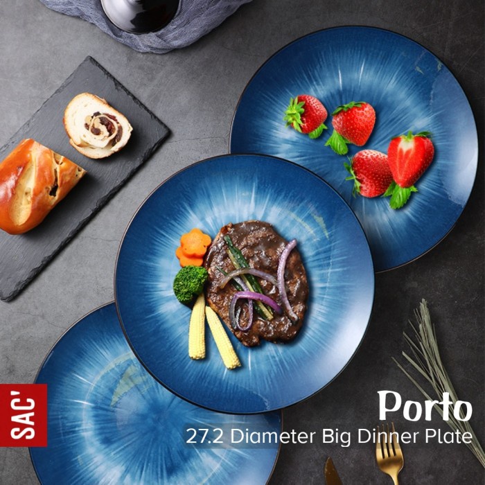 PORTO NORDIC STYLE BIG PLATE PIRING MAKAN KERAMIK PIRING SAJI JEPANG
