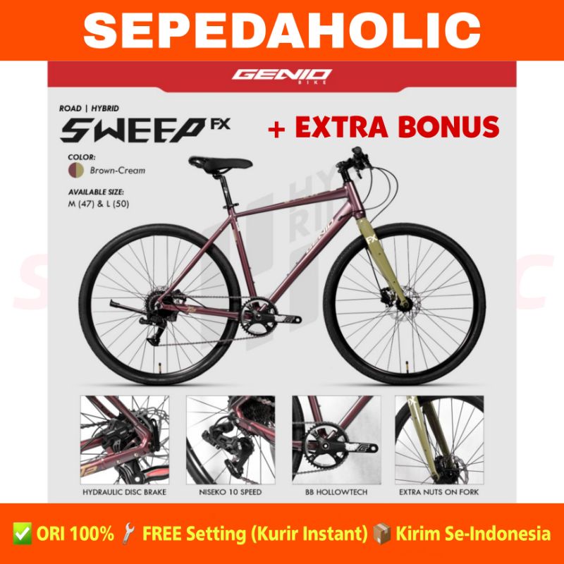 Sepeda Hybrid GENIO SWEEP FX Alloy 10 Speed Balap Road Bike / Gravel