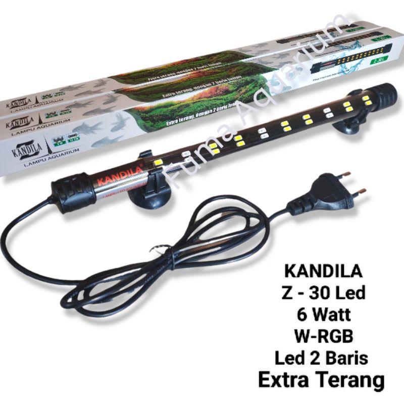 Lampu Celup Aquarium 30cm Kandila T4 Z-30 LED Extra Terang Led 2 Baris Nyala 4 Warna WRGB LED Aquarium Aquascape Submersible Lamp