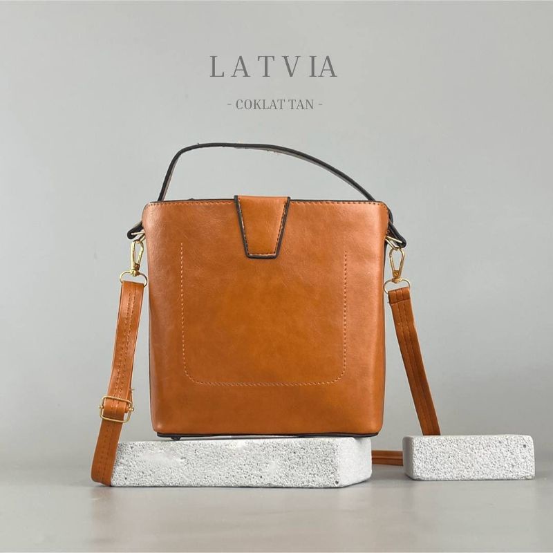 FLOW - LATVIA COKLAT tas wanita sling bag tote bag tas selempang tas pundak tas lucu tas kekinian sl