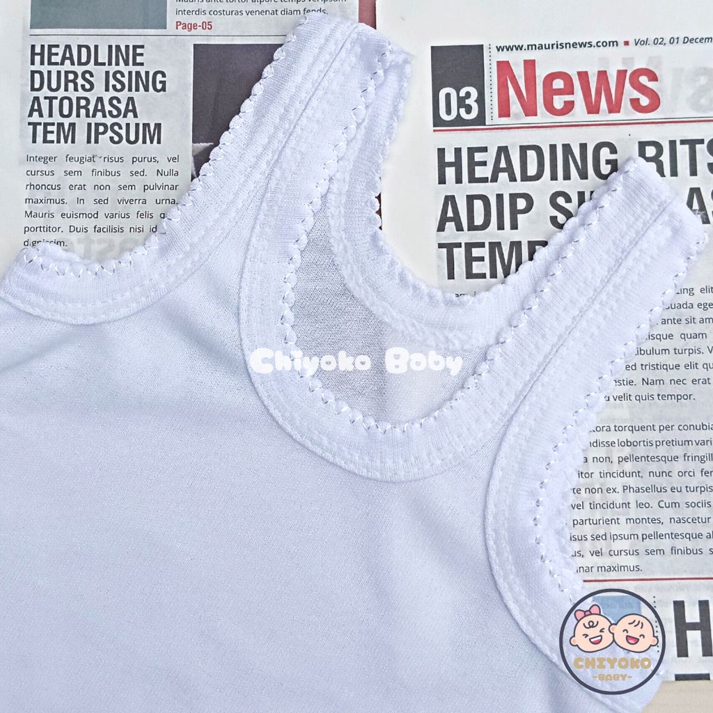 Singlet Bayi / Kaos Dalam Bayi Size S M L Chiyoko Baby