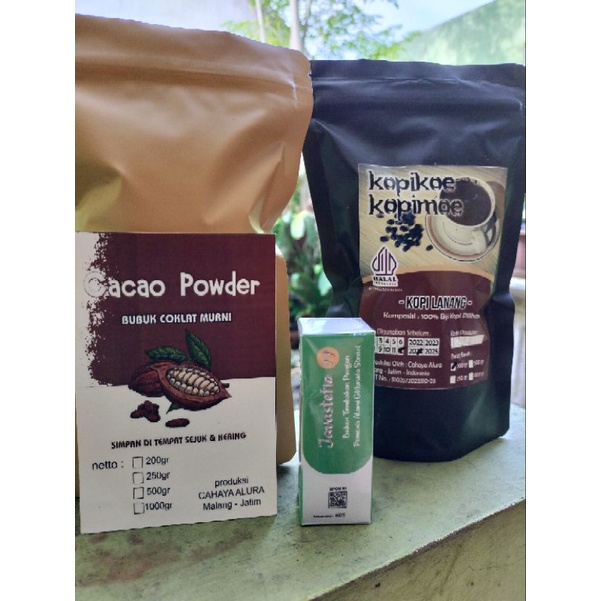 

paket stevia,cacao,kopi robusta lanang