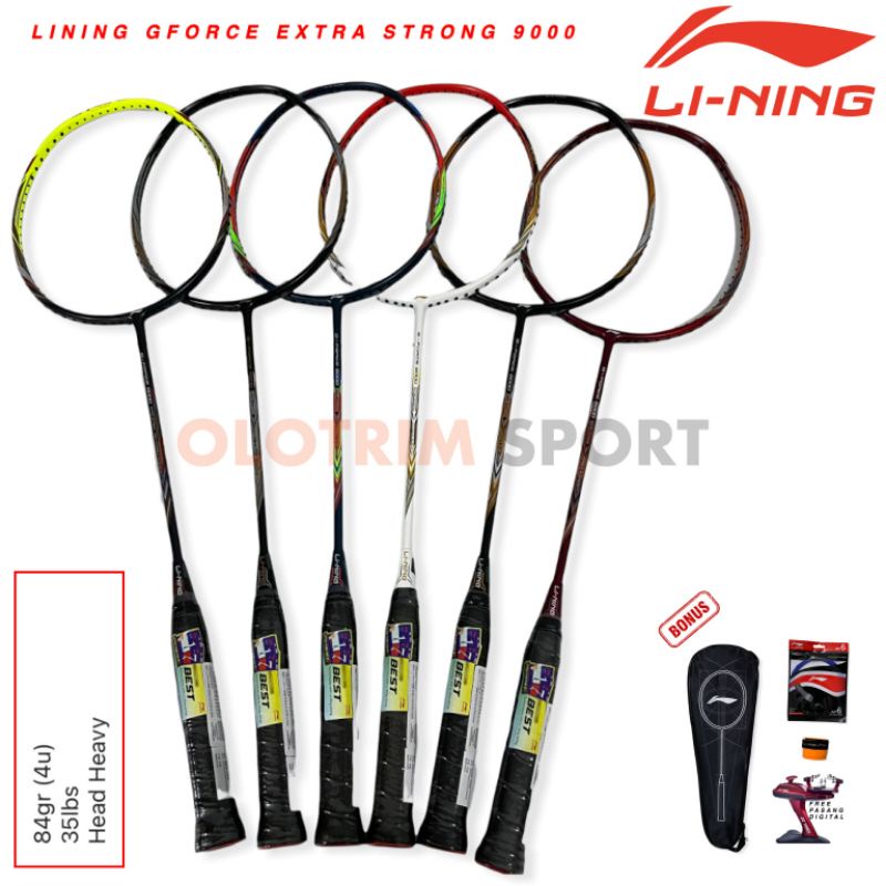 Raket Badminton Lining G-force Extra Strong 9000 35LBS Gforce G Force Original