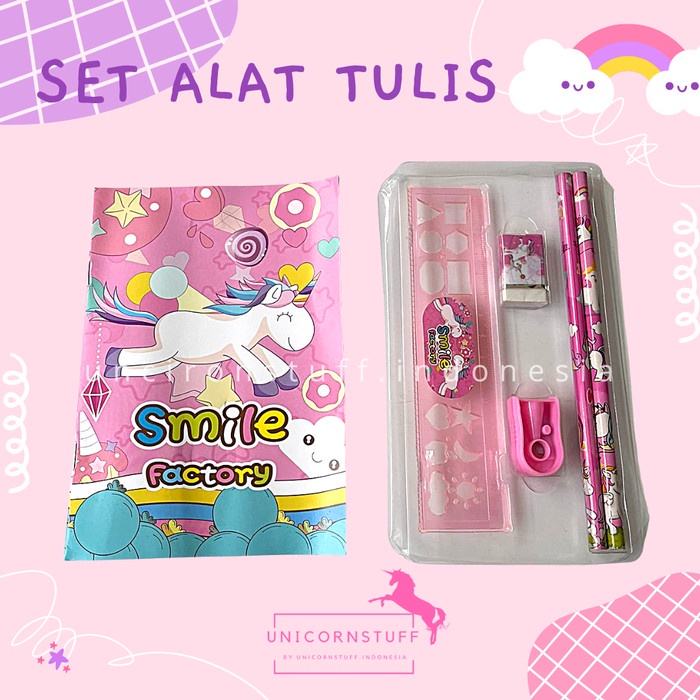 Paket Alat Tulis Set Stationary Tempat Pensil Cewek Perempuan Kado Pin