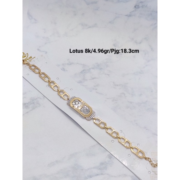 Gelang rantai lotus kadar 375 model besar