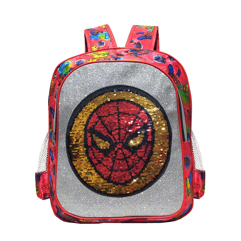 CUCI GUDANG Tas Ransel SEQUIN / USAP 2 Gambar Karakter SPIDERMAN Anak Laki Laki Sekolah TK/SD