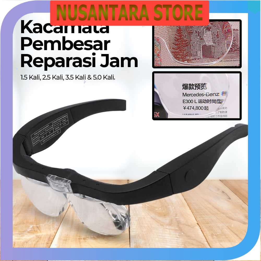 NUSANTARA STORE - ZEAST Kacamata Pembesar Reparasi Jam 5x Magnifier 2 LED - 11537DC
