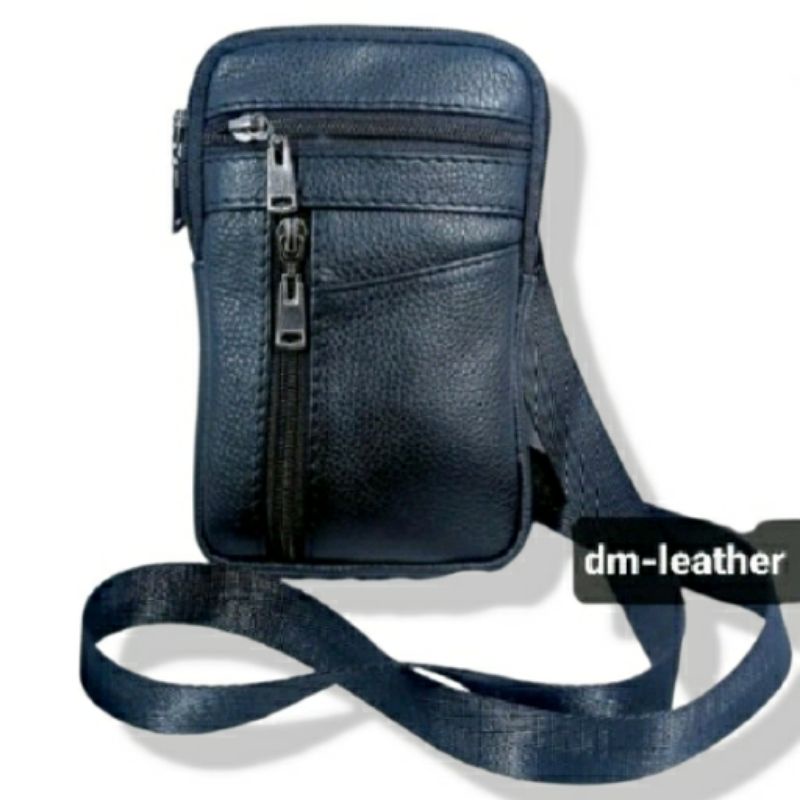 Tas Hp Pinggang Pria Kulit Sapi Asli Original model saku miring