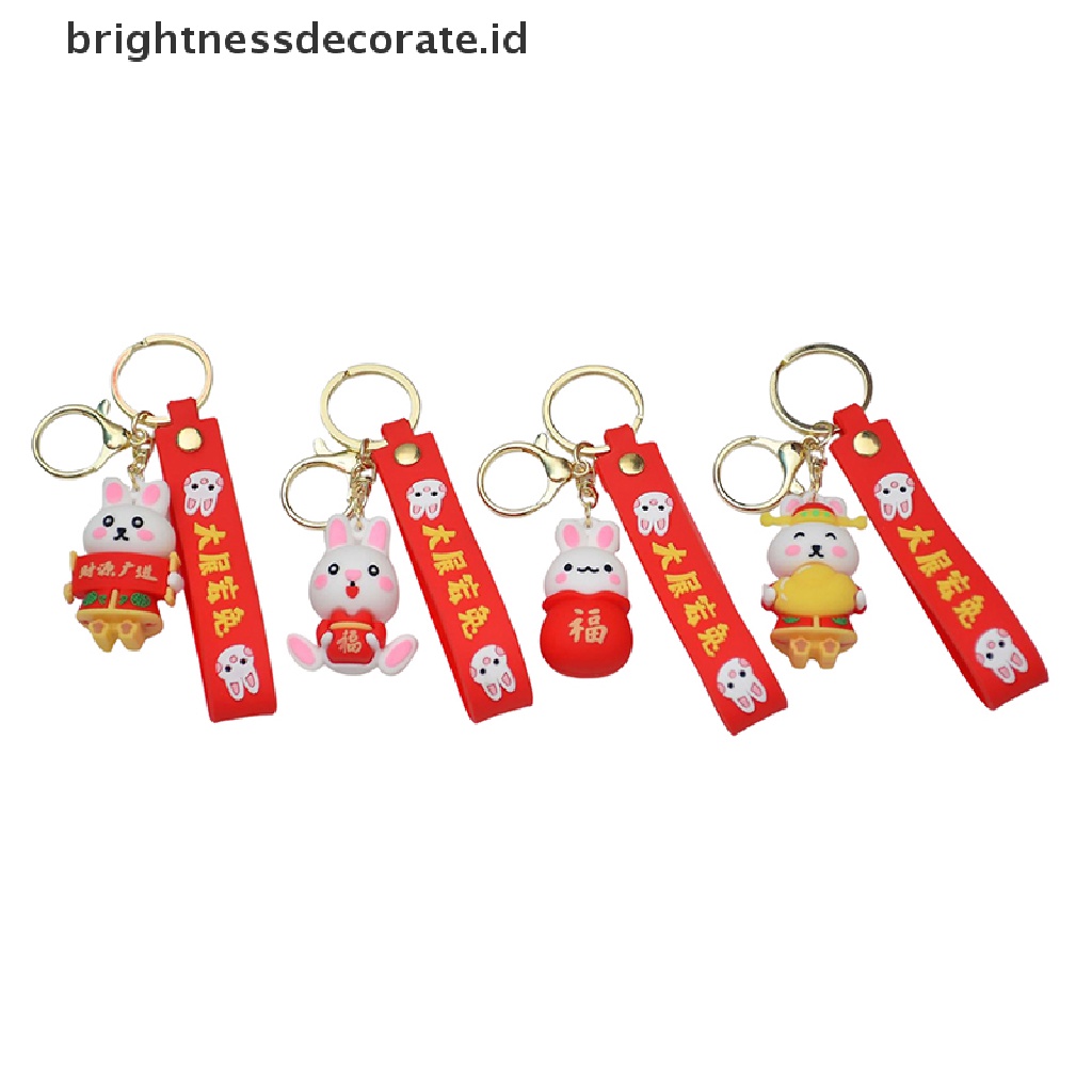 [Birth] 2023kunci Kelinci Tahun Baru Kartun Fortune Rabbit KeyChain Gantungan Kunci Mobil Cincin Mahasiswa Pasangan Tas Liontin [ID]