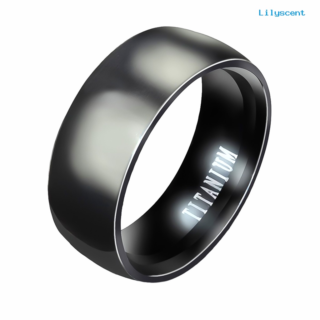 [LS] Cincin Pita Lebar Kreatif Bahan Titanium Steel Warna Solid Aksesoris Perhiasan Untuk Pria