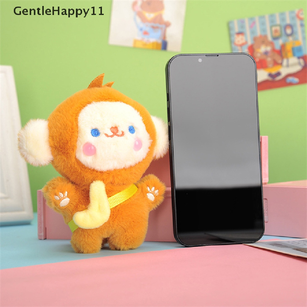 Gentlehappy 12 cm Pendek Mewah Pisang Monyet Gantungan Kunci Ransel Liontin Hadiah Anak Kenyamanan Mainan id