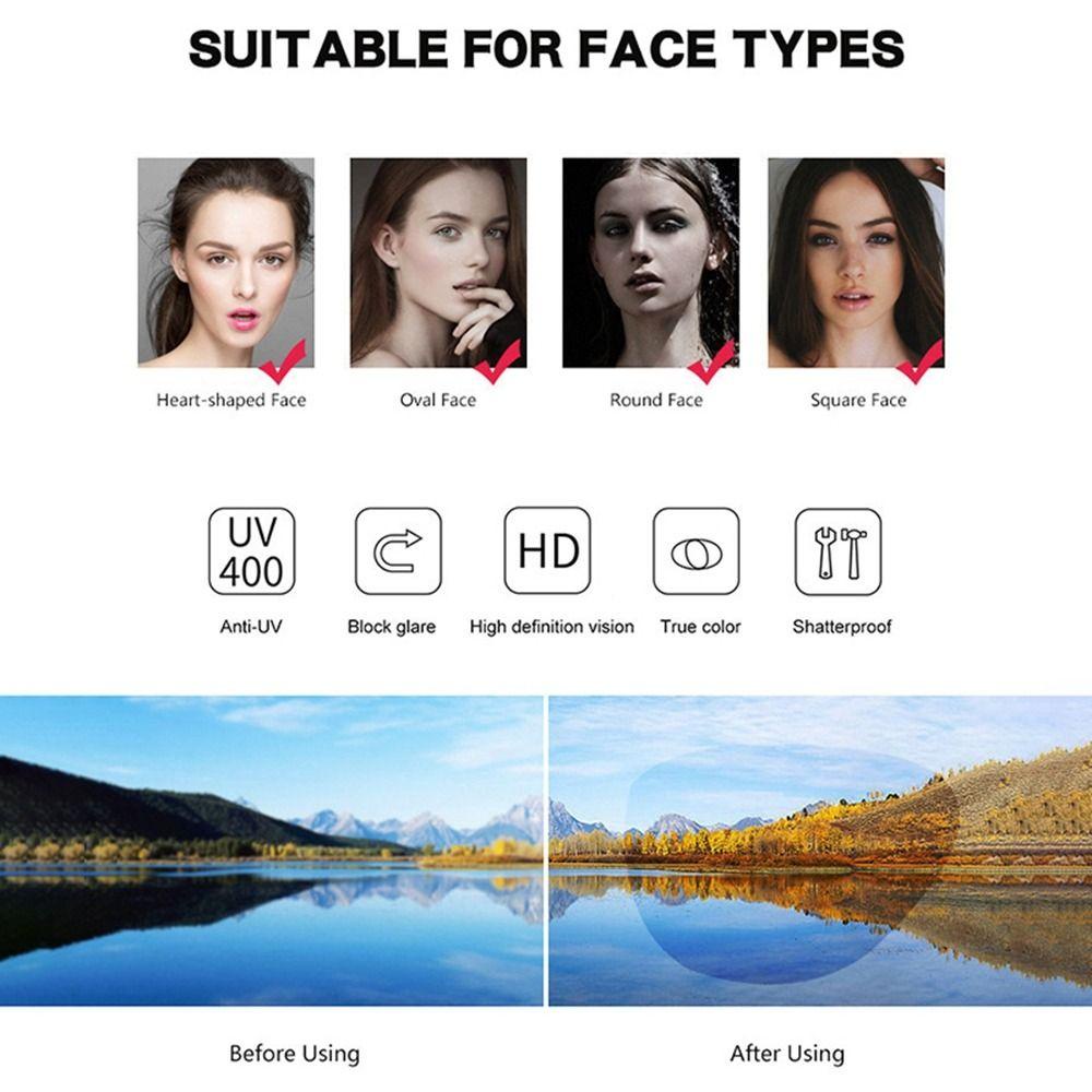 Needway Kacamata Anti UV Portabel Pria Sederhana PC Berlian Imitasi Perlindungan Mata Gaya Jalan Properti Foto Gaya Korea Eyewear