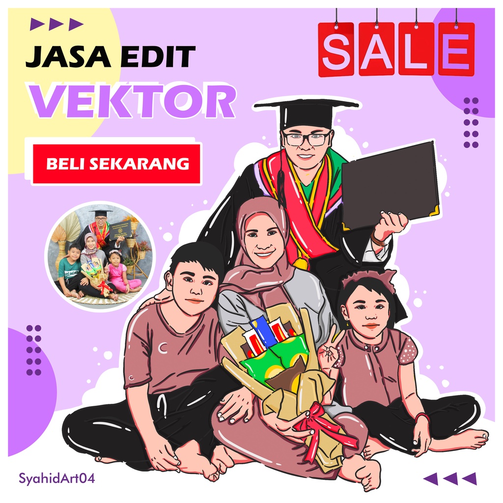 (SOFTFILE) Vektor Simple ART digital / kartun wajah / vektor / edit foto murah/ jasa edit