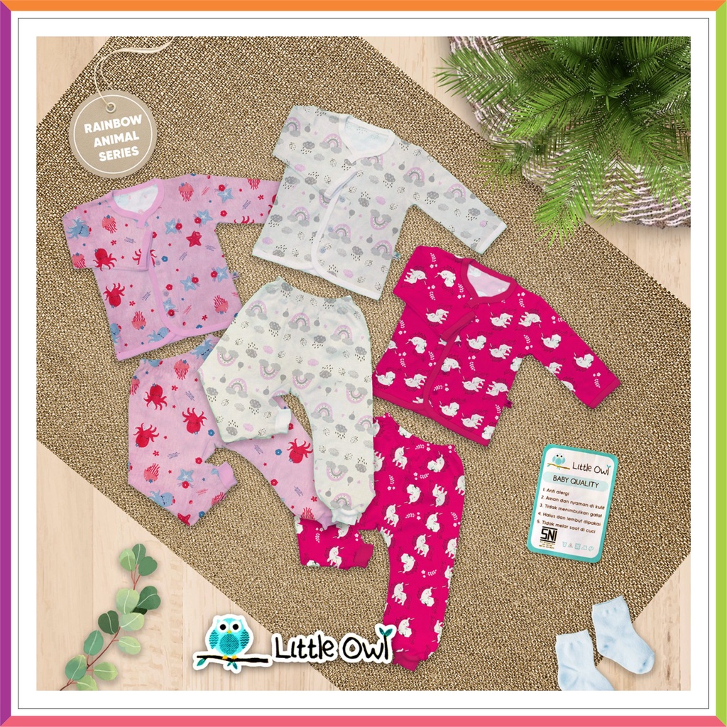 LITTLE OWL - BABY SET | SETELAN BAYI KANCING PANJANG MIRIP VELVET ❤ Fashionbabies ❤