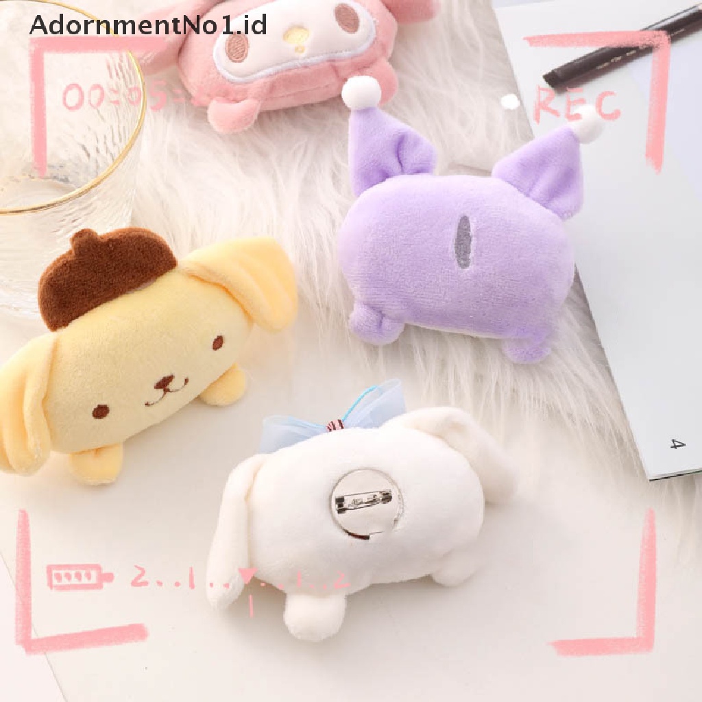 [AdornmentNo1] Lucu Sanrio Kartun Boneka Mainan Bros Mewah Bentuk Lucu Lembut Lencana Aksesoris Dekorasi Rumah Kartun Tas Pin Ransel Liontin Dekorasi Hadiah [ID]