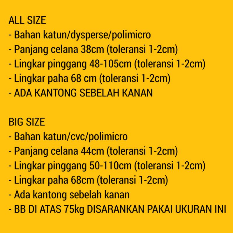 BIG SALE Boxer pria celana pendek pria wanita dewasa kolor santai celana cowok cewek all size