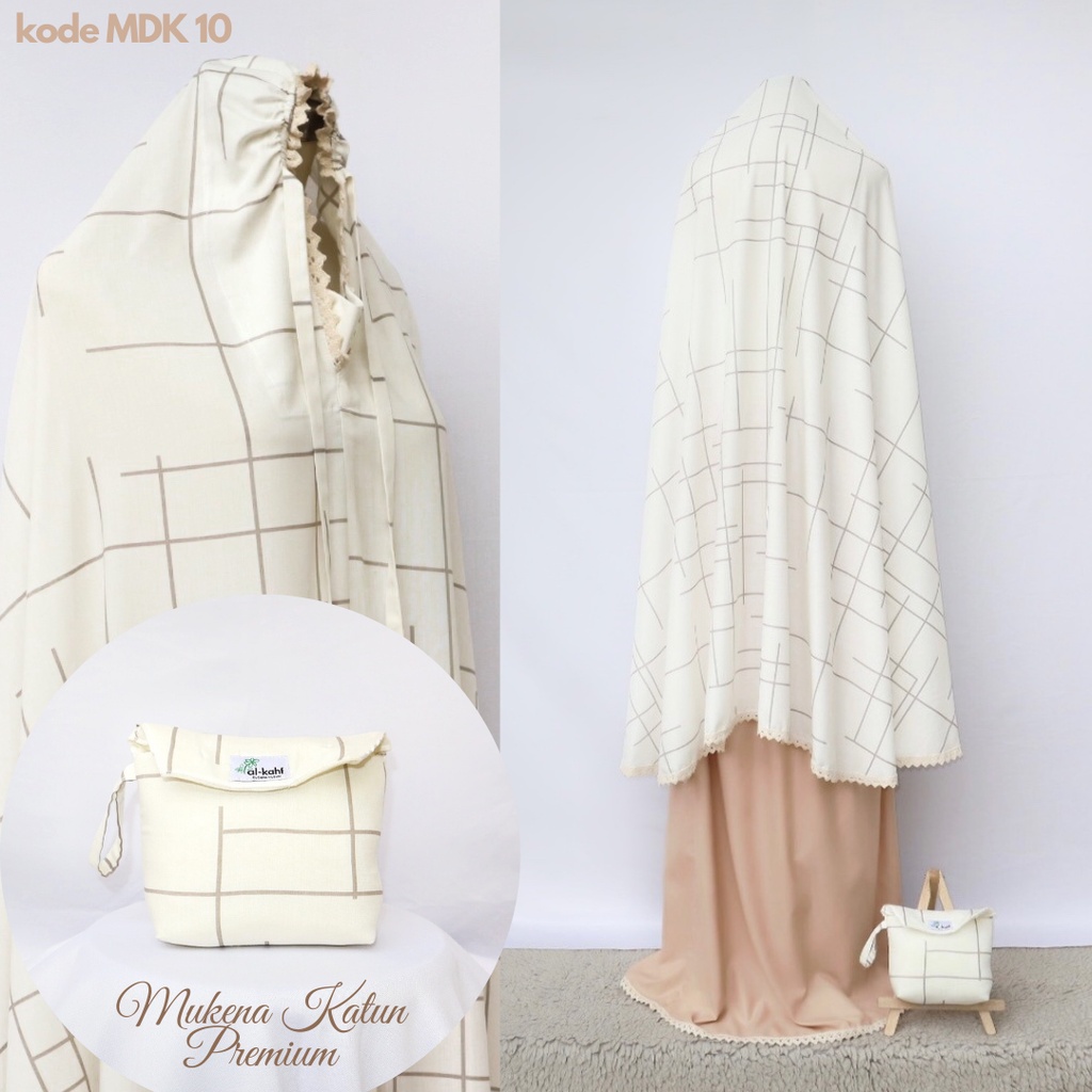 ALKAHF.ID -Mukena Dewasa Syar'i Bahan Katun Asli Motif Flowers Model sepanjang masa Kode MDK01