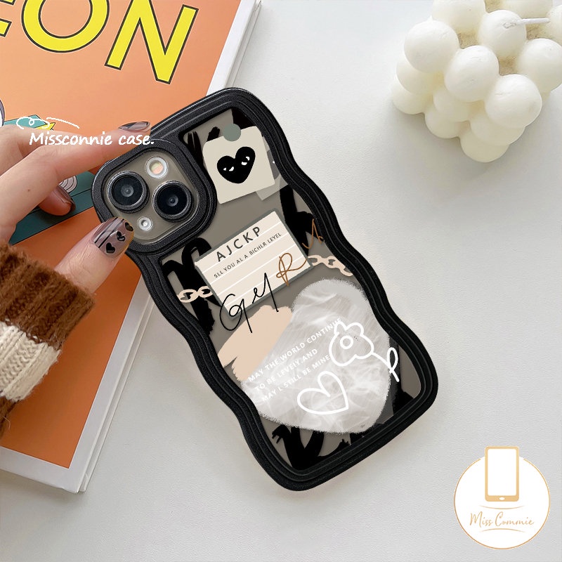 Casing Redmi 10C 9T 12C 10 9A 9C 9a1 10A A1+Redmi Note10 11 9 8 10s 9s 11s 10 Pro Max POCO M3 X3 NFC Pro Mi 11T Pro Ins Graffiti Love Heart Comme des Garcons Wavy Casing Edge