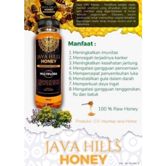 

MADU MULTIFLORA MURNI ASLI PREMIUM JAVA HILLS HONEY 350GR