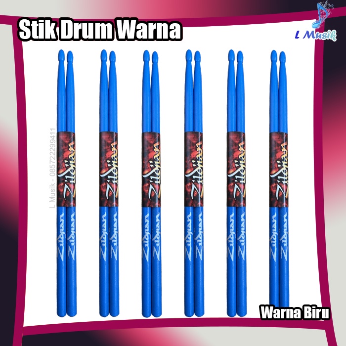 STIK DRUM PREMIUM WARNA WARNI BAHAN SAWO UKURAN STANDAR 5A