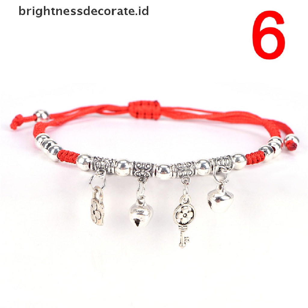 [Birth] Fashion Wanita Beruntung Buatan Tangan Tali Anyaman Paduan Adjustable Gelang Bangle [ID]