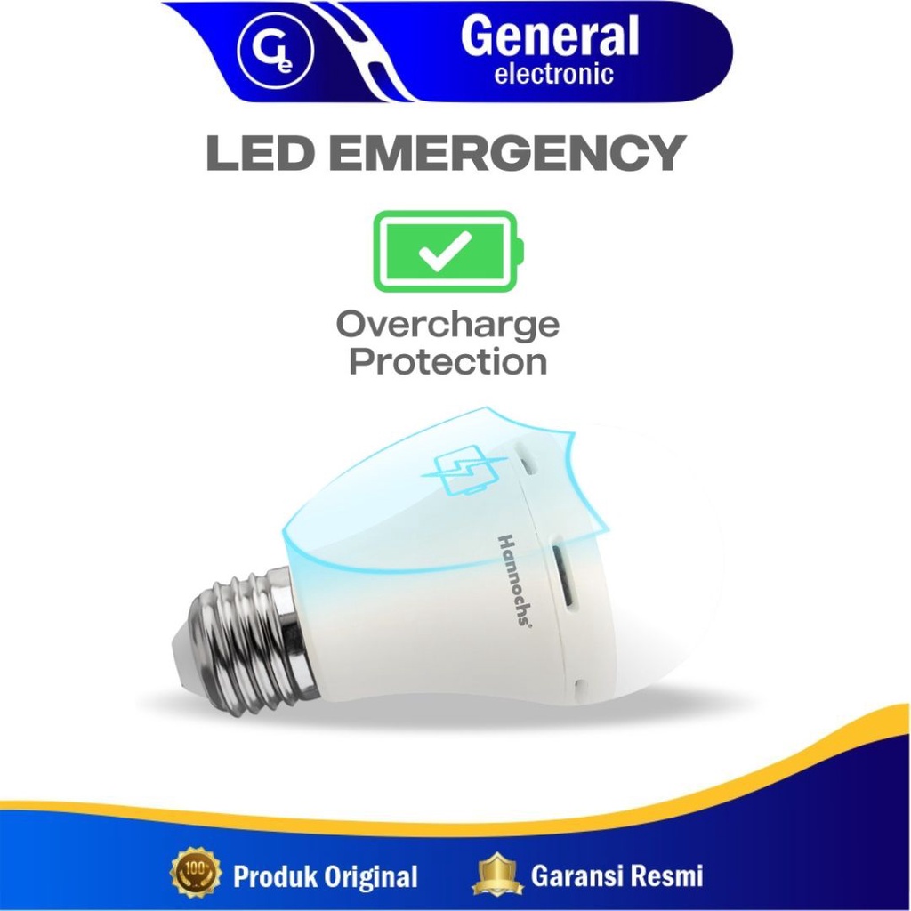 Hannochs Lampu Emergency Led AC / DC Genius  6w 10w 12w cahaya Putih