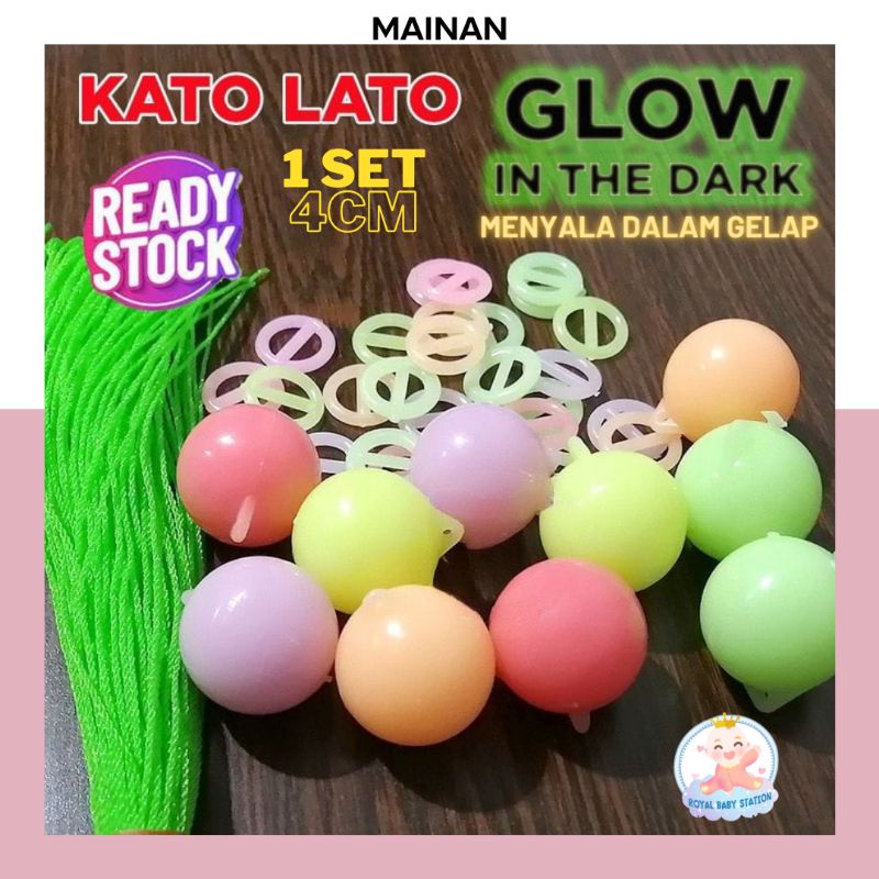 Mainan Tradisional Lato Lato 4cm GLOW IN THE DARK Menyala Dalam Gelap