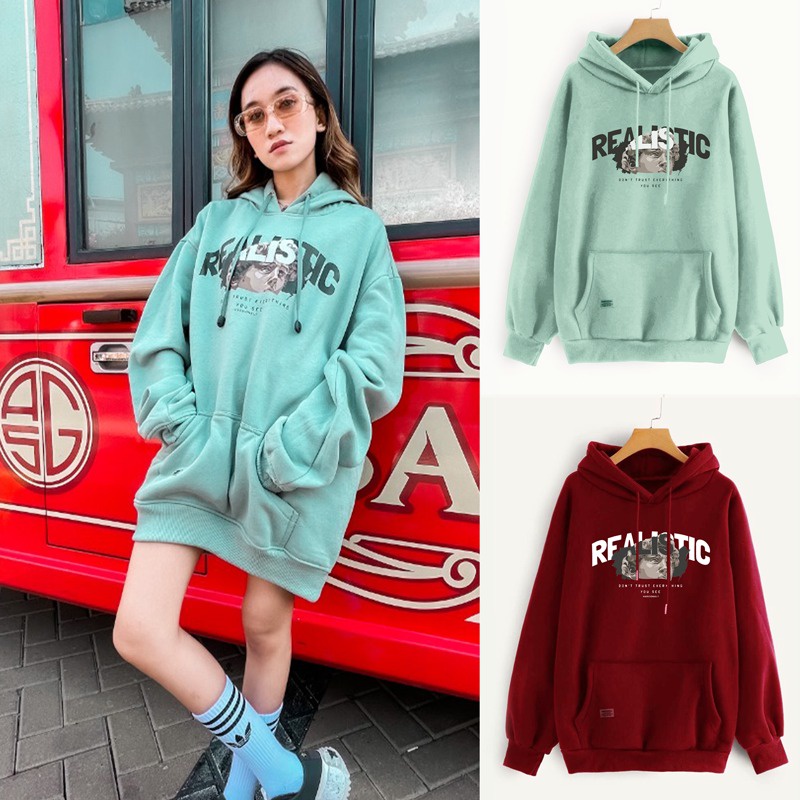 Parisdivarious Sweater Hoodie Jemper Realistic Bahan Fleece Size S - XXL (Pria &amp; Wanita)