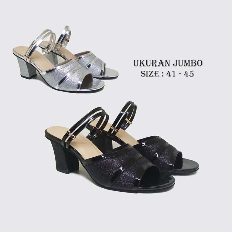 Sandal Heels Big Size Premium Wanita - sendal heel tali cewek modis mewah cantik - Sandal Pesta Ukuran Besar Jumbo