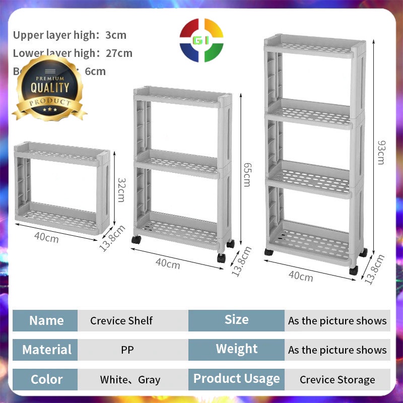 Rak Laci Tingkat Dapur Kitchen Storage Rack 3 Layer Gray