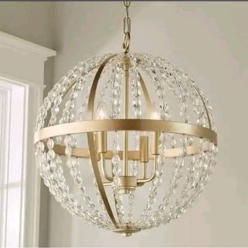 lampu gantung bola kristal