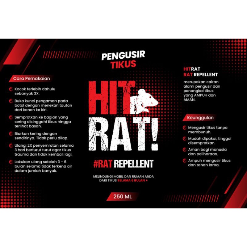 Hitrat Rat Repellent Cairan Pengusir Tikus Ampuh dan Aman Anti Tikus Khusus Mobil dan Rumah Anti Rat Semprot Spray Penangkal Tikus