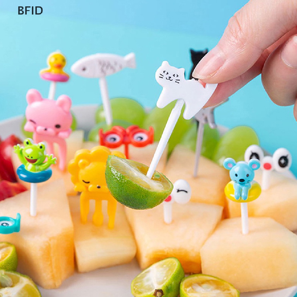 [BFID] Garpu Buah Hewan Mini Kartun Anak Snack Kue Dessert Makanan Tusuk Gigi Buah [ID]
