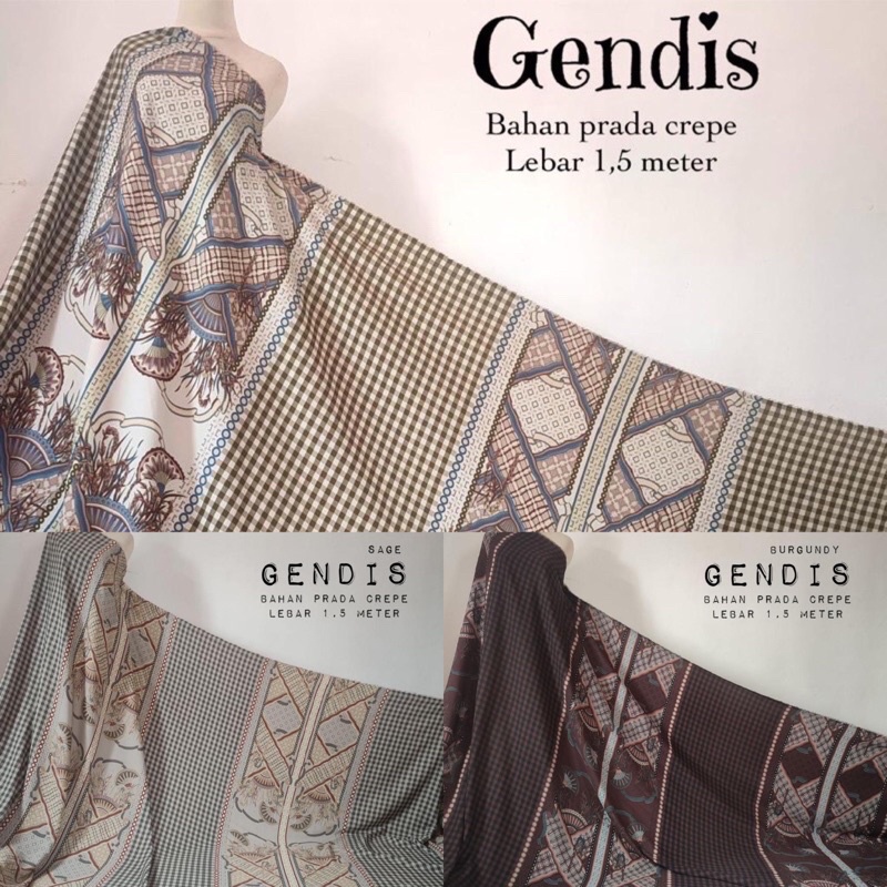 TYH Kain Motif Gendis Bahan Prada Crepe Lembut Halus