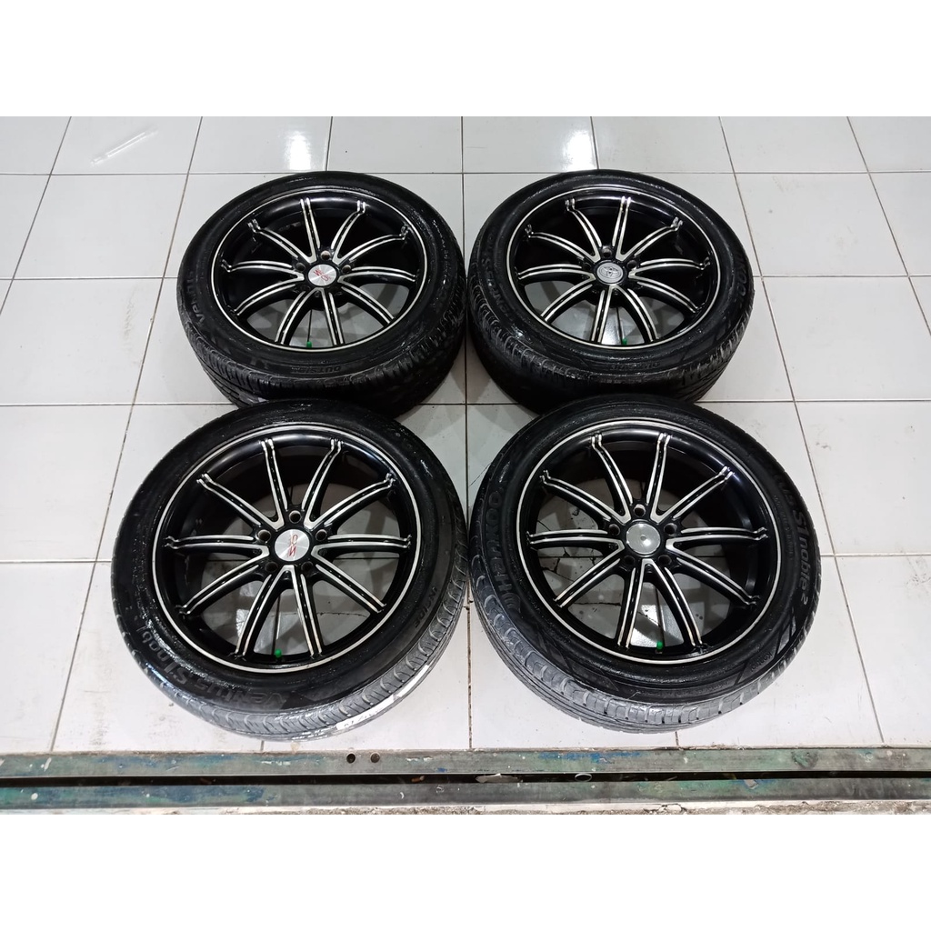 Velg Mobil Racing Bekas Murah Ring 18 Model Celong Jari Jari Baut 5x114 Ban 225 50 Hitam Polish