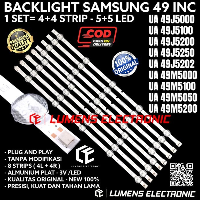 Tgs Backlight Tv Led Samsung 49 Inc Ua49M5000 Ua49M5100 Ua49M5050 Lampu Bl