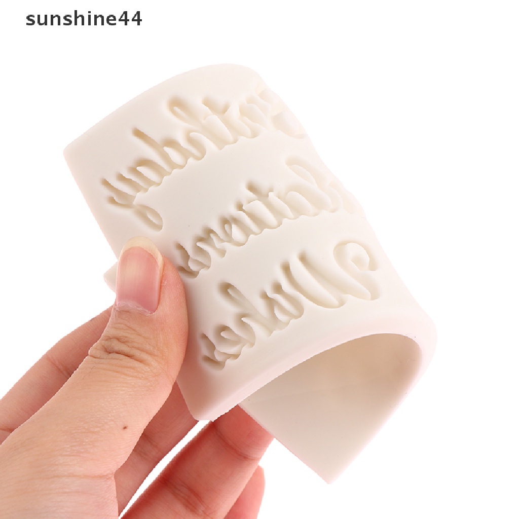 Sunshine 1Pc Cetakan Huruf Angka Happy Birthday 3D Silikon Untuk Es Jelly Cetakan Coklat.